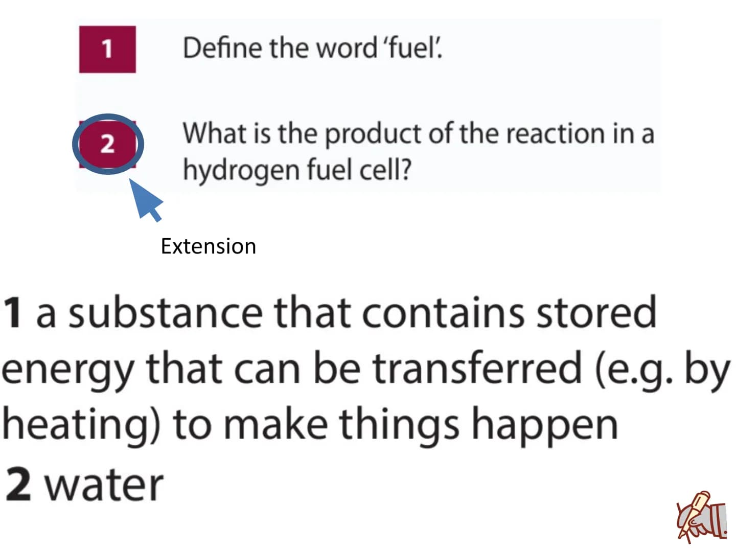 c/w
LOS: To be able to:
describe the reactions of hydrogen and hydrocarbons with
oxygen;
-
27/05/2020
2
8Ea Burning fuels
use word equations