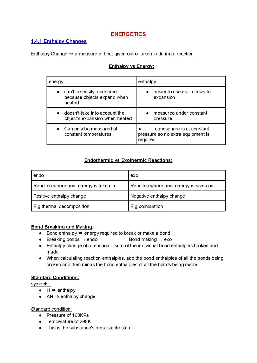ENERGETICS| AQA AS Physical Chemistry