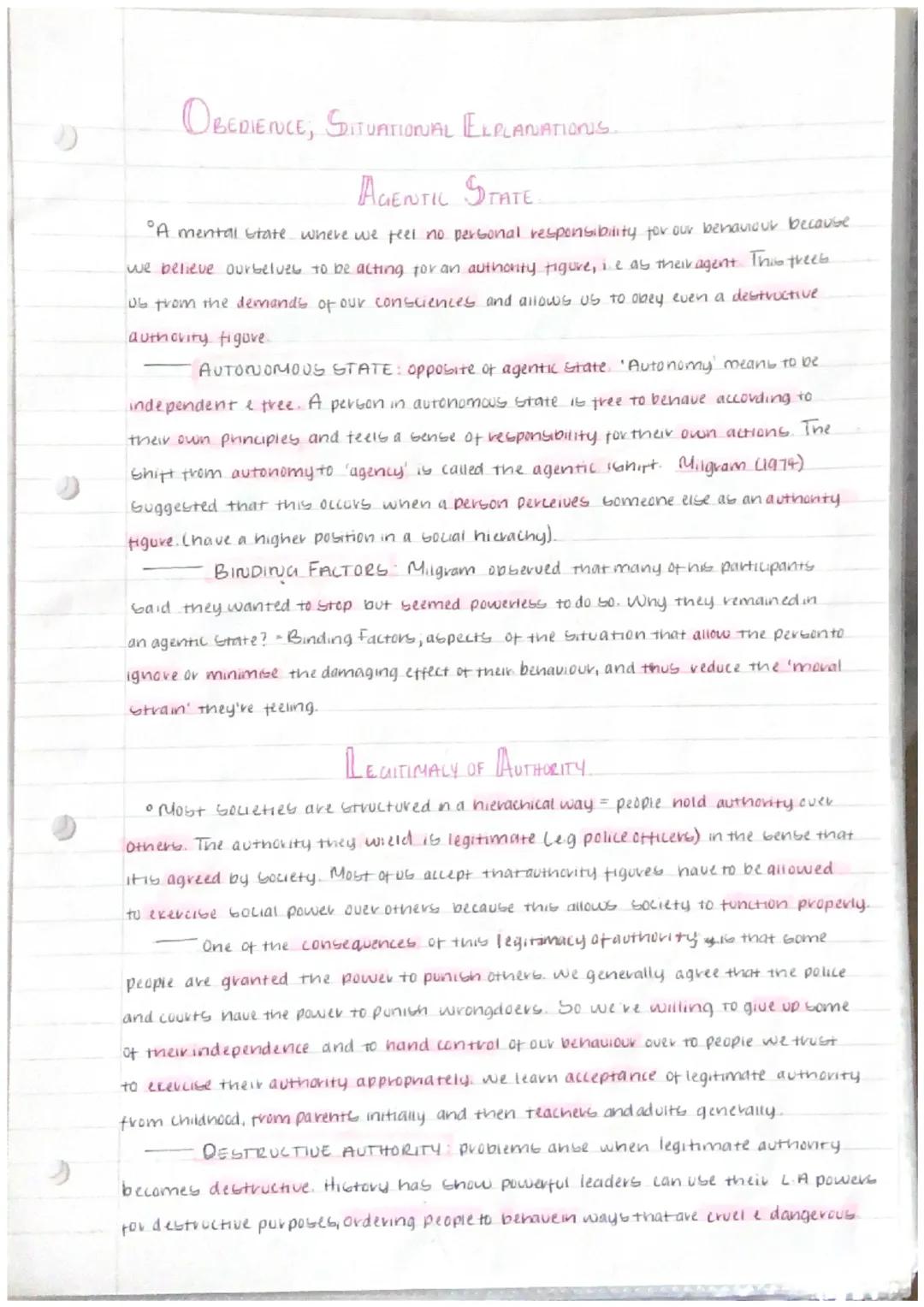 # OBEDIENCE, SITUATIONAL ELPLANATIONS.

## AGENTIL STATE

"A mental brate where we feel no personal responsibility for our behaviour because