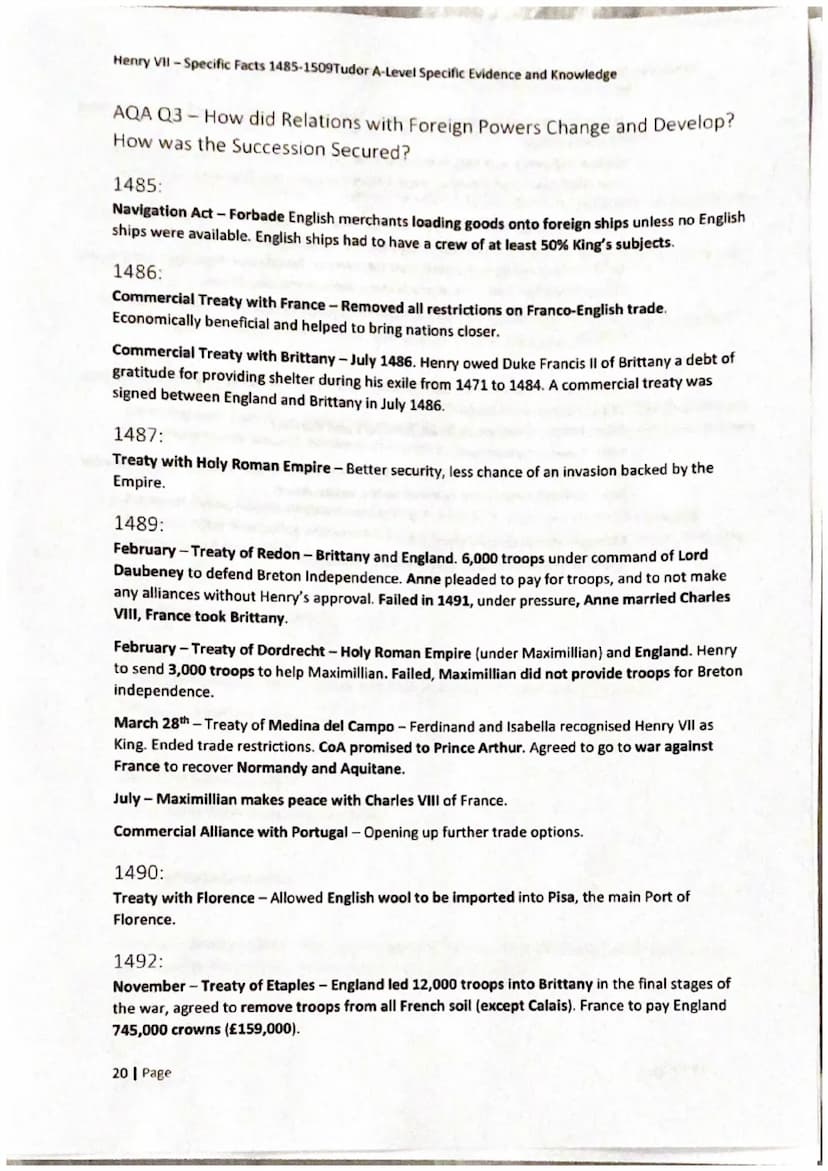 Henry VII - Specific Facts 1485-1509Tudor A-Level Specific Evidence and Knowledge
11 Page
Henry VII:
1485-1509 Henry VII-Specific Facts 1485