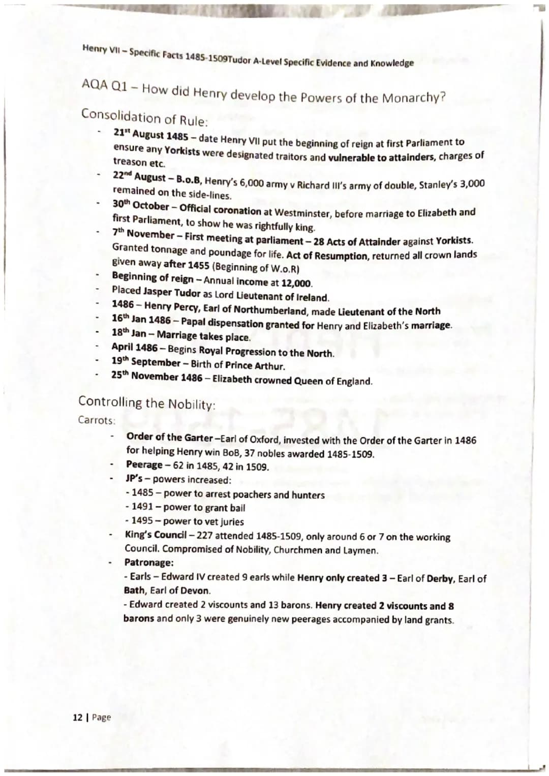 Henry VII - Specific Facts 1485-1509Tudor A-Level Specific Evidence and Knowledge
11 Page
Henry VII:
1485-1509 Henry VII-Specific Facts 1485