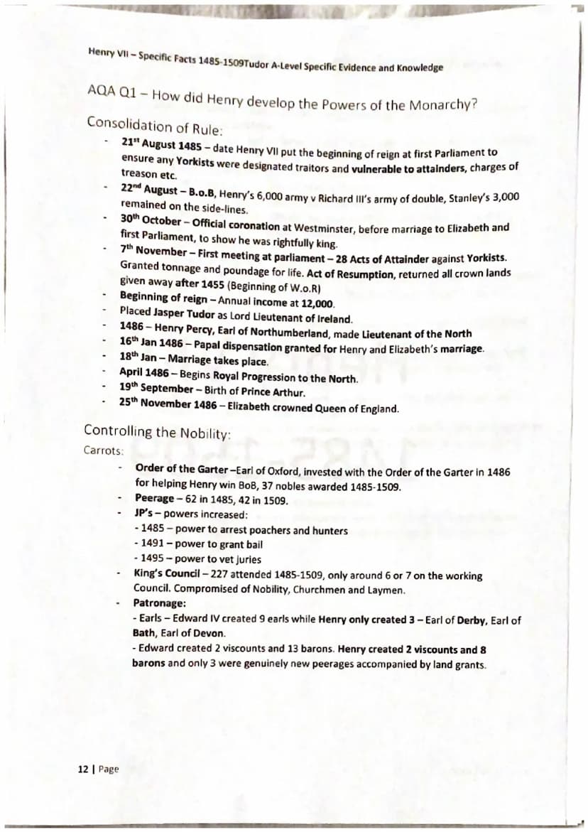 Henry VII - Specific Facts 1485-1509Tudor A-Level Specific Evidence and Knowledge
11 Page
Henry VII:
1485-1509 Henry VII-Specific Facts 1485