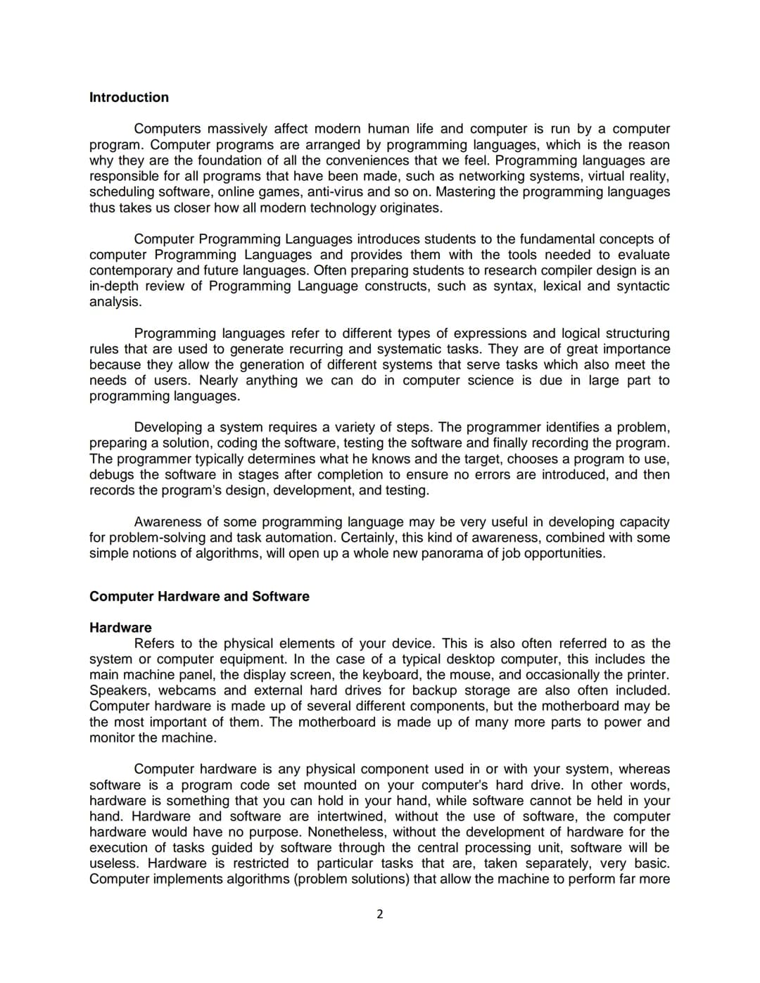 Instructional Material
For
COMP 20023
Computer Programming 1
Compiled by:
Michael Anjelo O. Miguel, MIT Overview
This instructional material