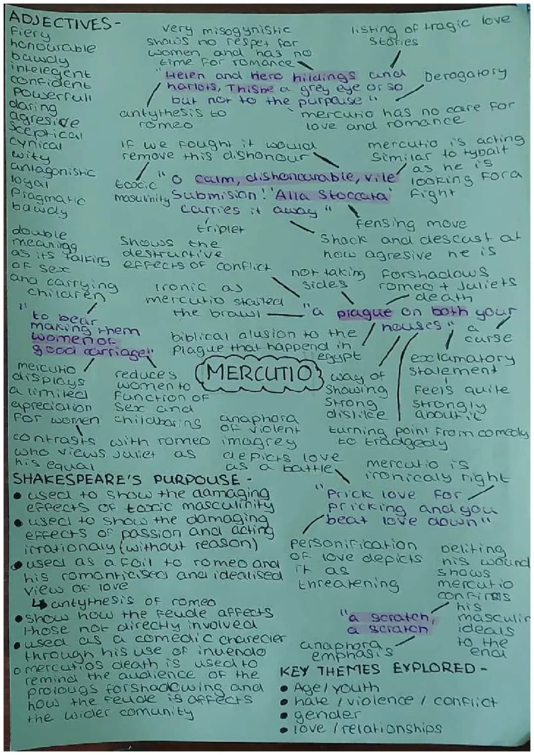 Shakespeare and Toxic Masculinity: The Role of Mercutio in Romeo and Juliet