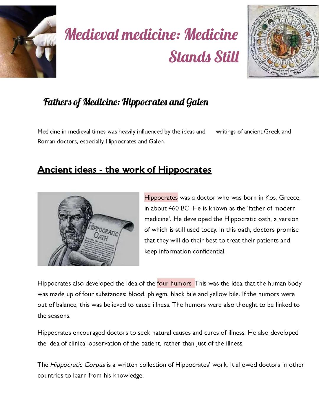 Hippocrates and Galen: Understanding the Theory of Disease and the 4 Humors