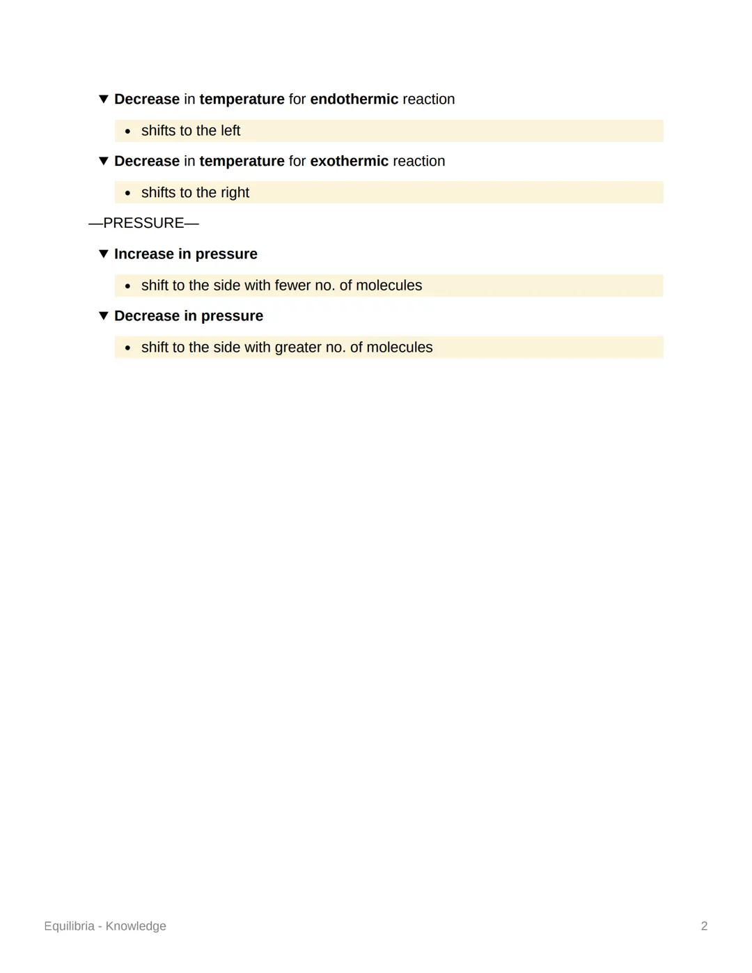 Equilibria - Knowledge
What is a closed system?
• A container where none of the reactants and products can escape
▼ When is equlibrium reach