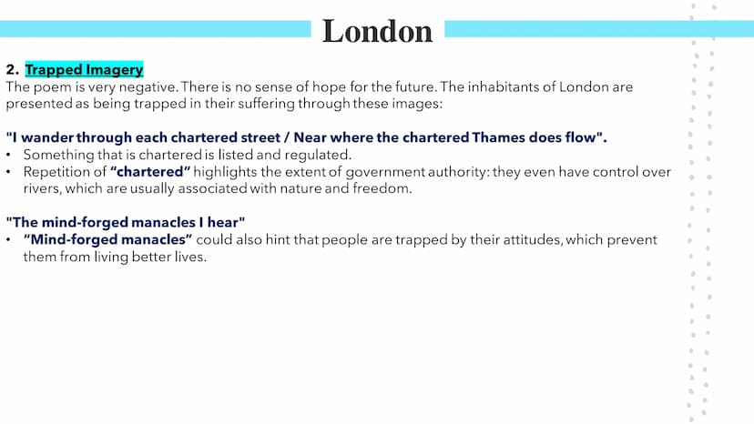 London
Poetry GCSEs London
William Blake's London describes a narrator's experience of walking through London. The poem was published as par