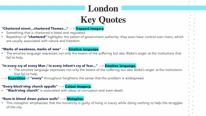 London
Poetry GCSEs London
William Blake's London describes a narrator's experience of walking through London. The poem was published as par