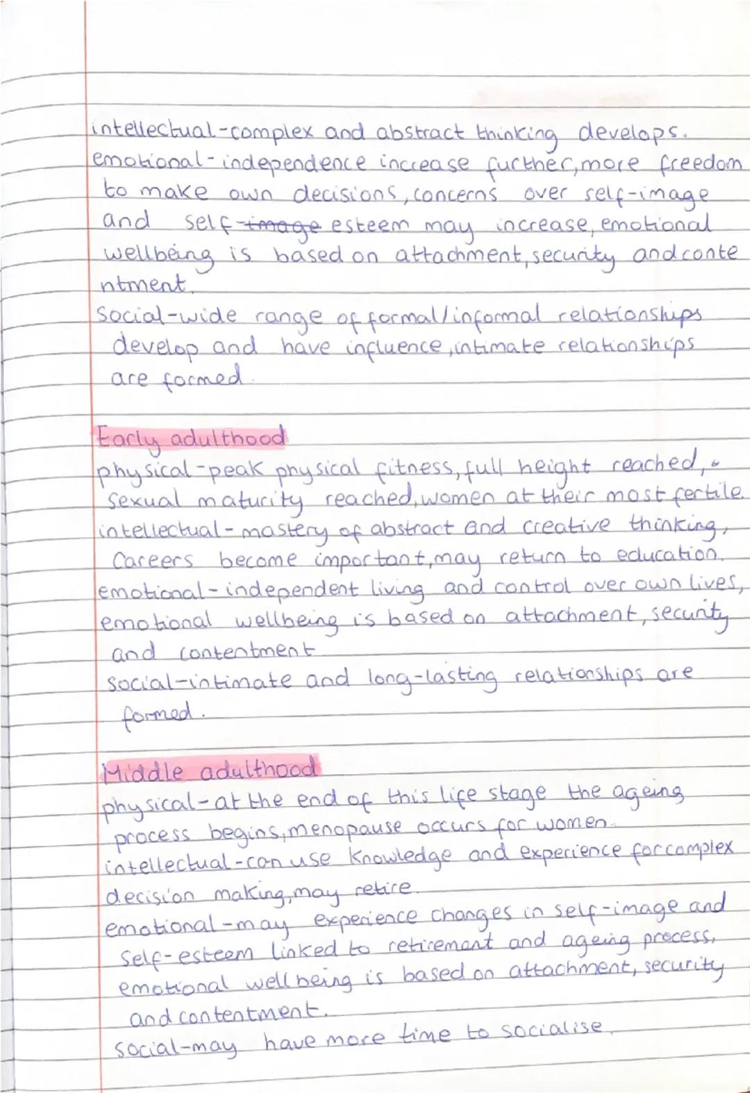 Thursday 18th September 2025

Life stages

Infancy-0-2 years.
Early childhood-3-8 years
Adolescence-9-18 years.
Early adulthood-19-45 years
