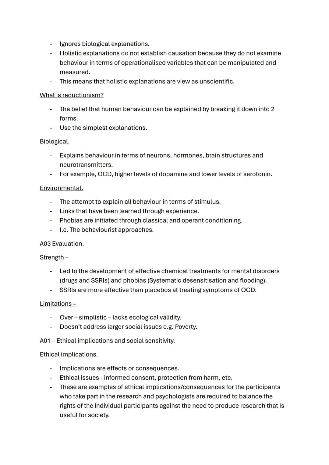 Issues and Debates topic notes
A01 Gender bias.
Universality and bias.
Refers to any underlying characteristic of human beings that is capab