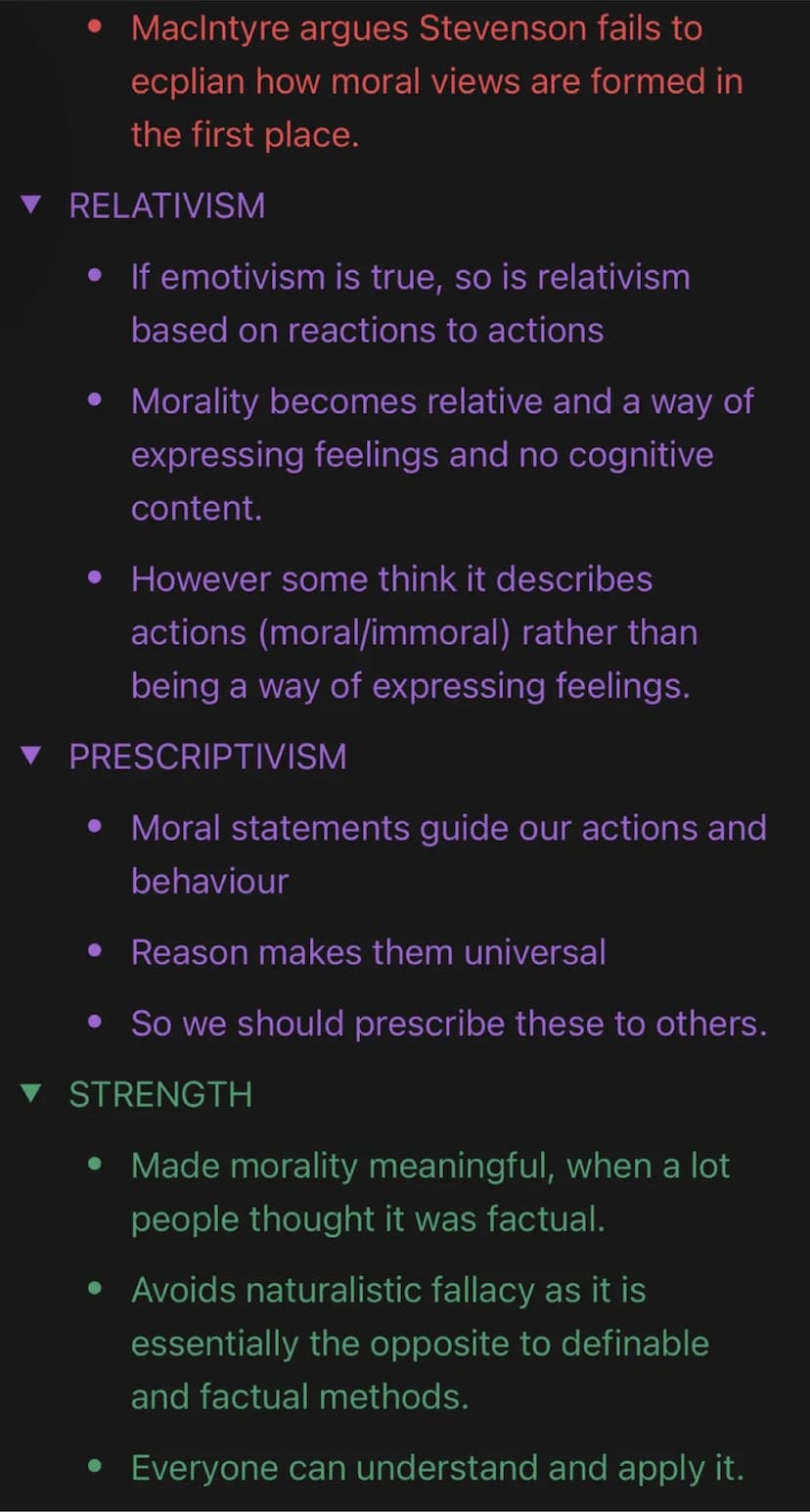 Emotivism means
• Morality is based on emotional or belief,
rather than reason.
Suggesting moral claims are simply
expressions of approval/d