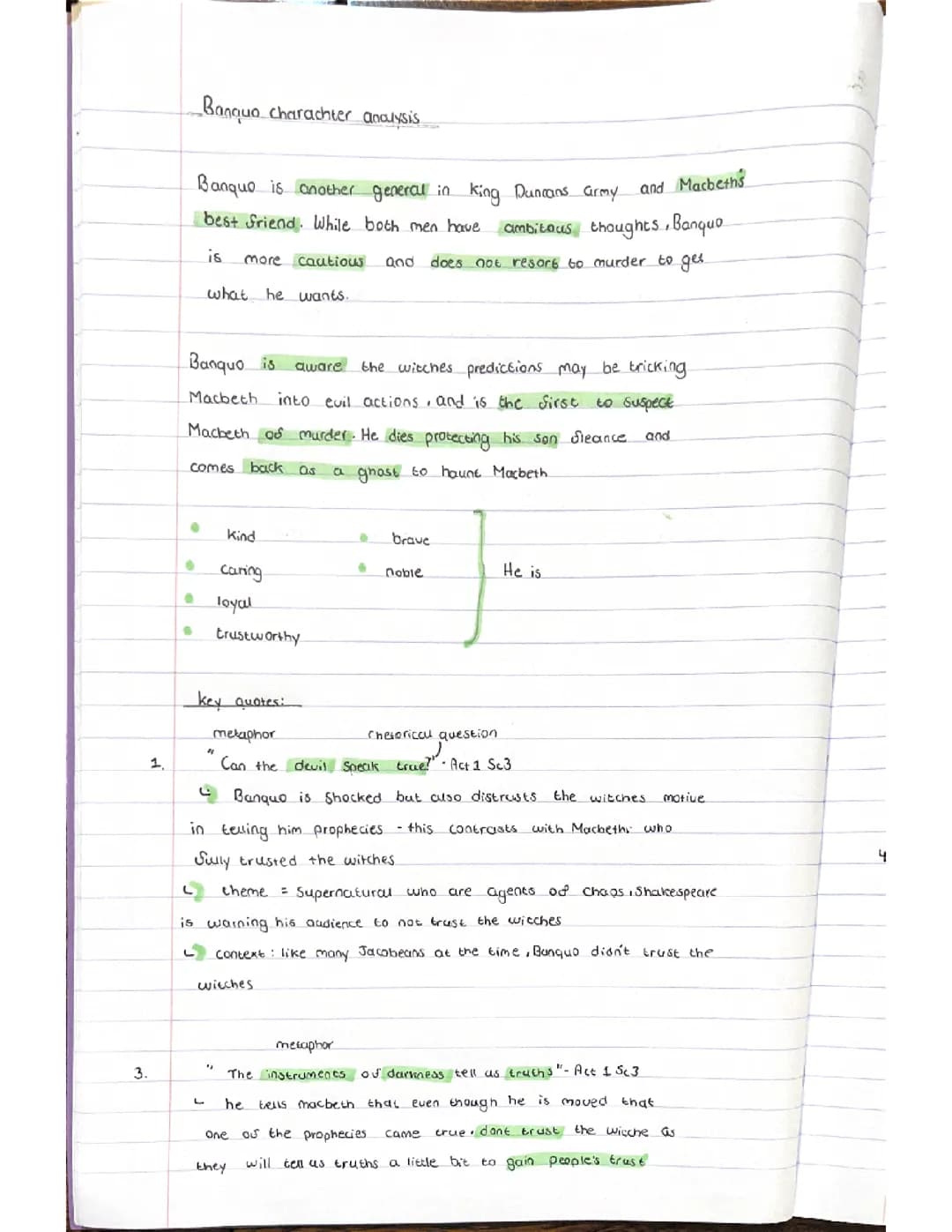 Banquo character analysis 