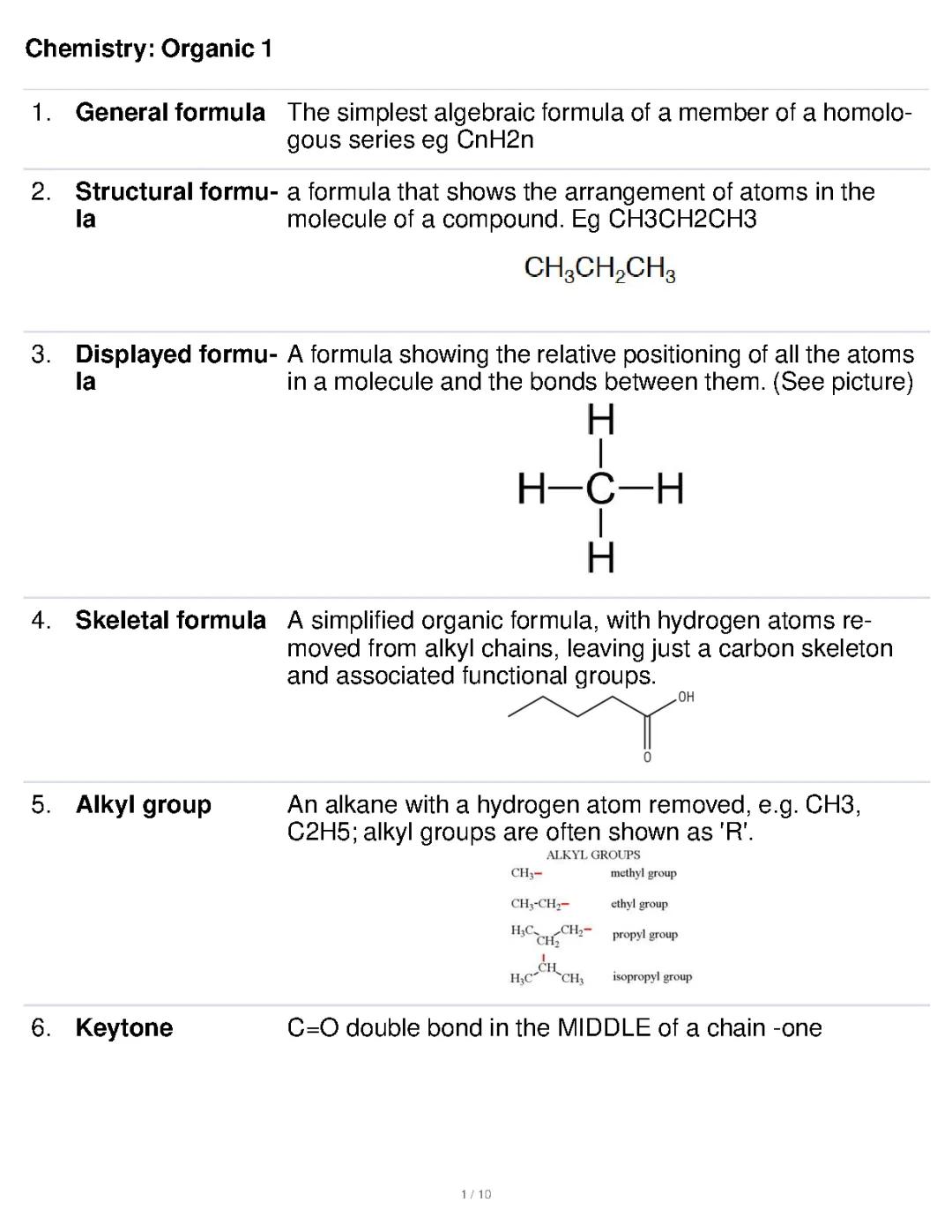 Organic chemistry 1
