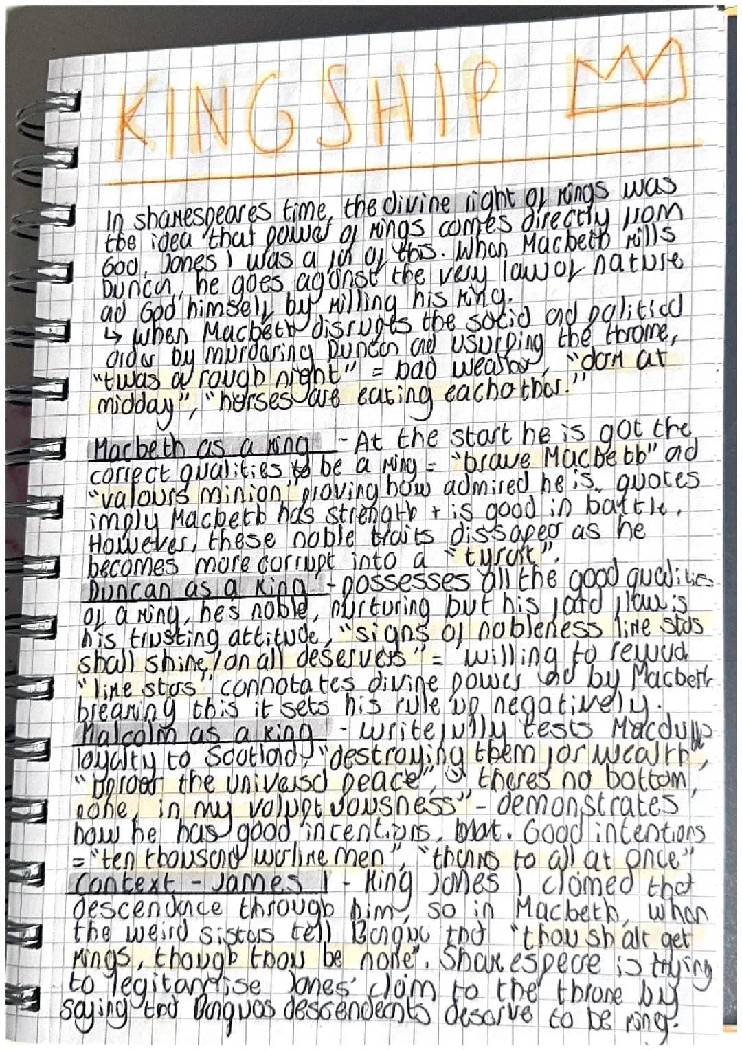 Kingship Macbeth notes