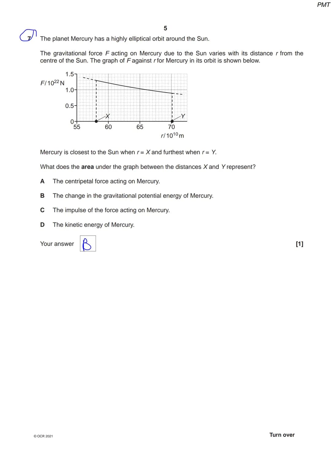 8334267511
OCR
Oxford Cambridge and RSA
Friday 8 October 2021 – Morning
A Level Physics A
H556/01 Modelling physics
Time allowed: 2 hours 15