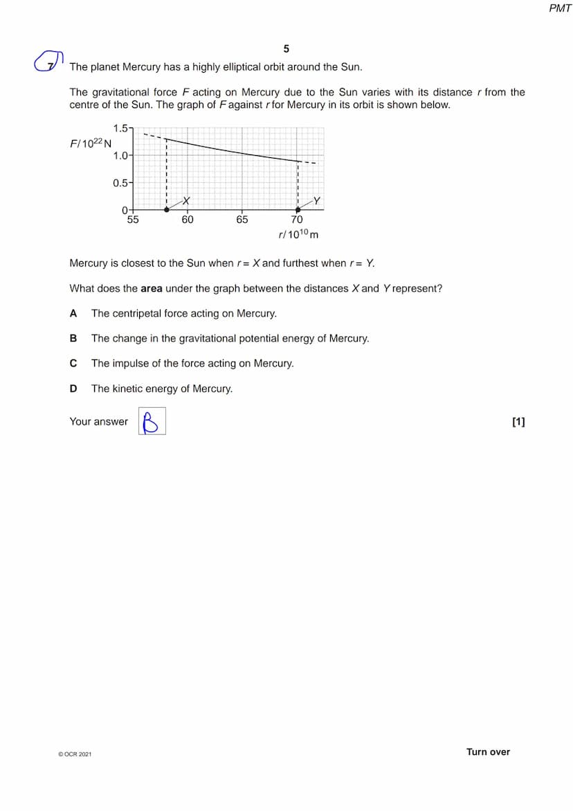 8334267511
OCR
Oxford Cambridge and RSA
Friday 8 October 2021 – Morning
A Level Physics A
H556/01 Modelling physics
Time allowed: 2 hours 15