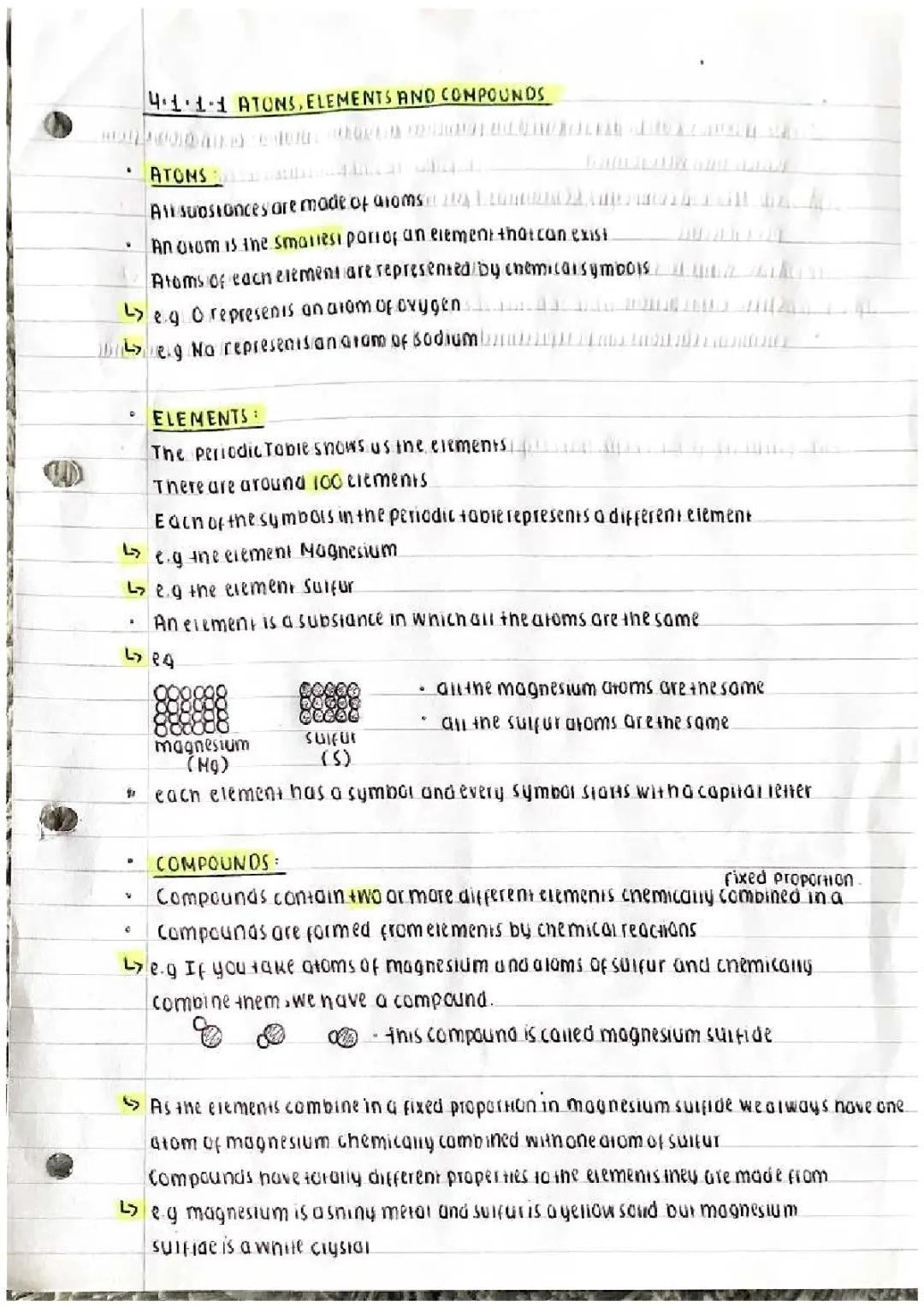 Atoms,elements and compounds 
