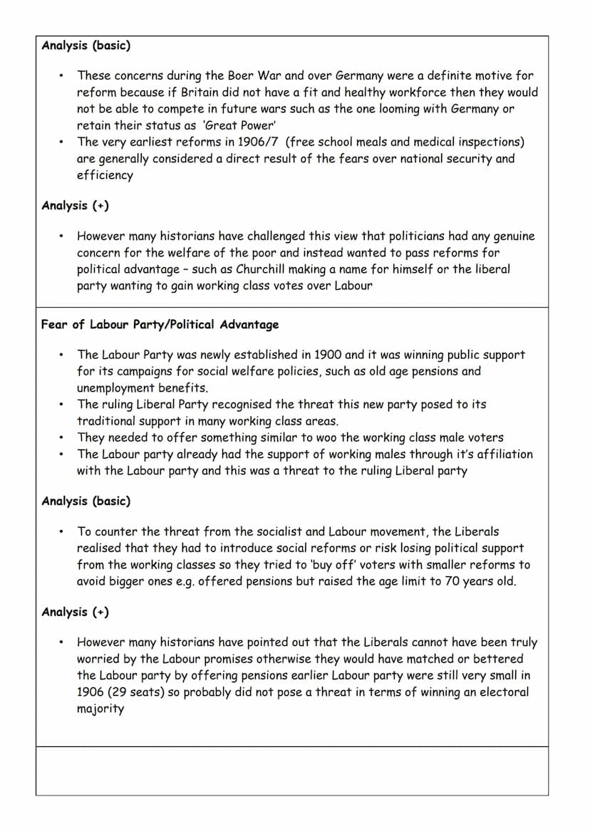 Britain: The Motives of the Liberal Reforms - Why did the Liberals introduce their reforms
1906-14?
Background (for intro)
.
Prior to 1906, 