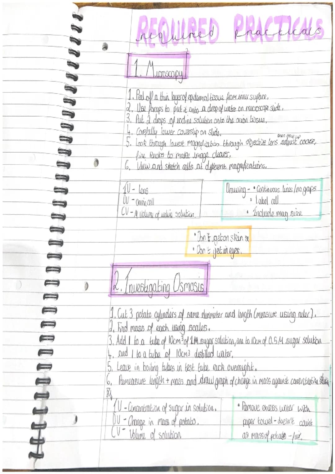 AQA GSCE Biology Paper 1 Required Practicals