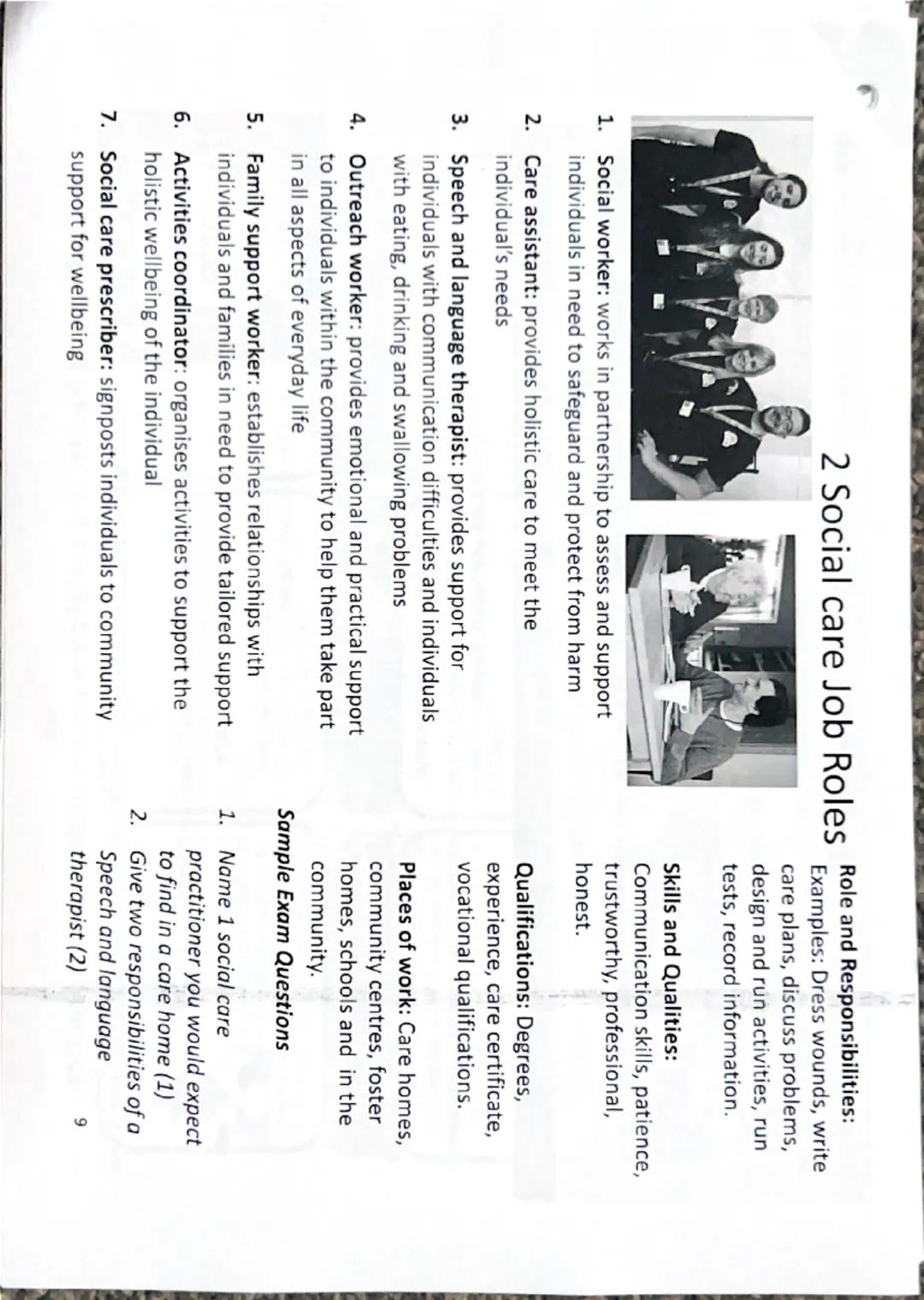 Content 2: Job roles in health and social care and the
care values that underpin professional practice

Health &
Social
Care
Careers

a) Pra