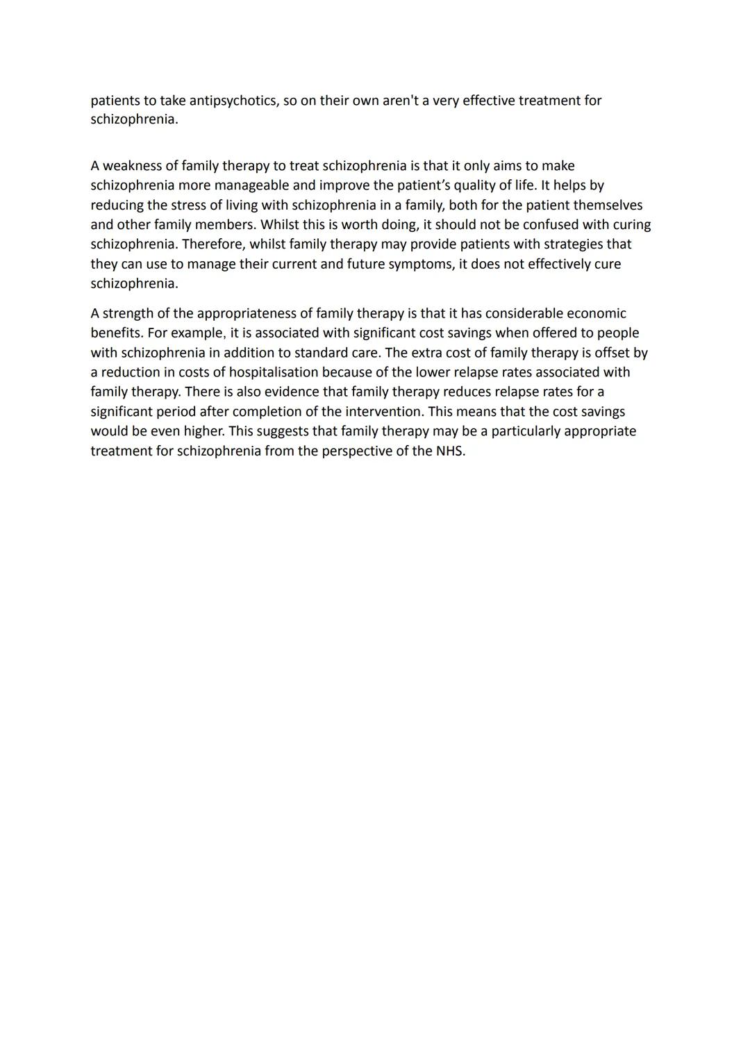 Essay 7: Describe and evaluate family therapy to treat schizophrenia
Family therapy is a range of interventions aimed at the family (e.g. Pa