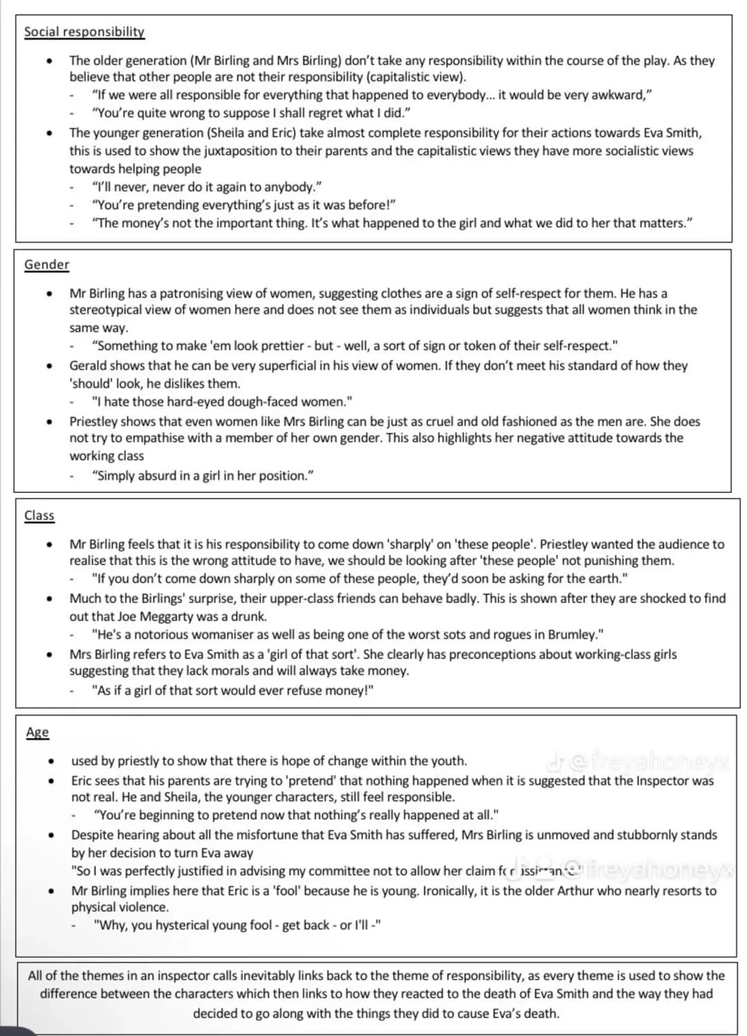 Key Themes in An Inspector Calls - PDF, GCSE, and Edexcel Revision Notes