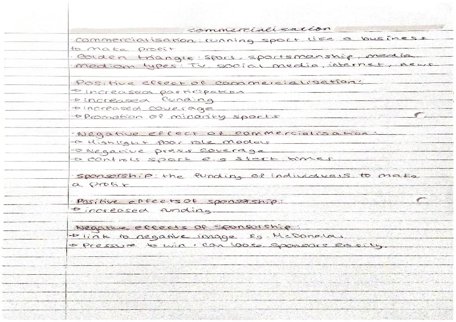 commercialisation
-Negative
: ronning
triangle sport, sportsmanship
types: TV
O Negative
COntro LS
commercialisation.
effect of
Sponsorship: