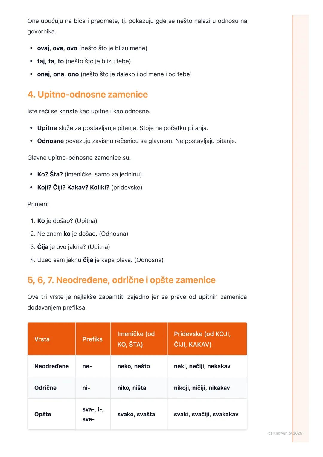 # Zamenice

## Šta su zamenice

Zamenice su promenljive vrste reči. Zovu se tako jer one zamenjuju druge
reči, najčešće imenice, ali i pride