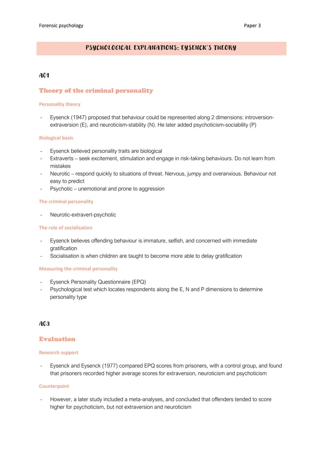 
<p>The Eysenck Personality Theory, proposed by Eysenck (1947), suggests that behavior can be represented along two dimensions: introversion
