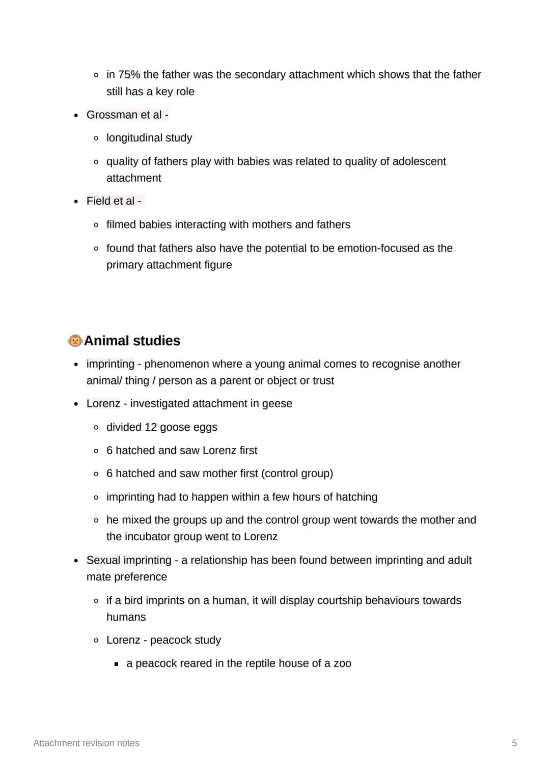 1
Attachment revision notes
Caregiver-infant interactions
• attachment - a close two way emotional bond between two individuals, seeing
the 