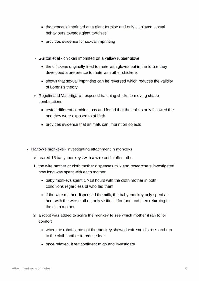 1
Attachment revision notes
Caregiver-infant interactions
• attachment - a close two way emotional bond between two individuals, seeing
the 