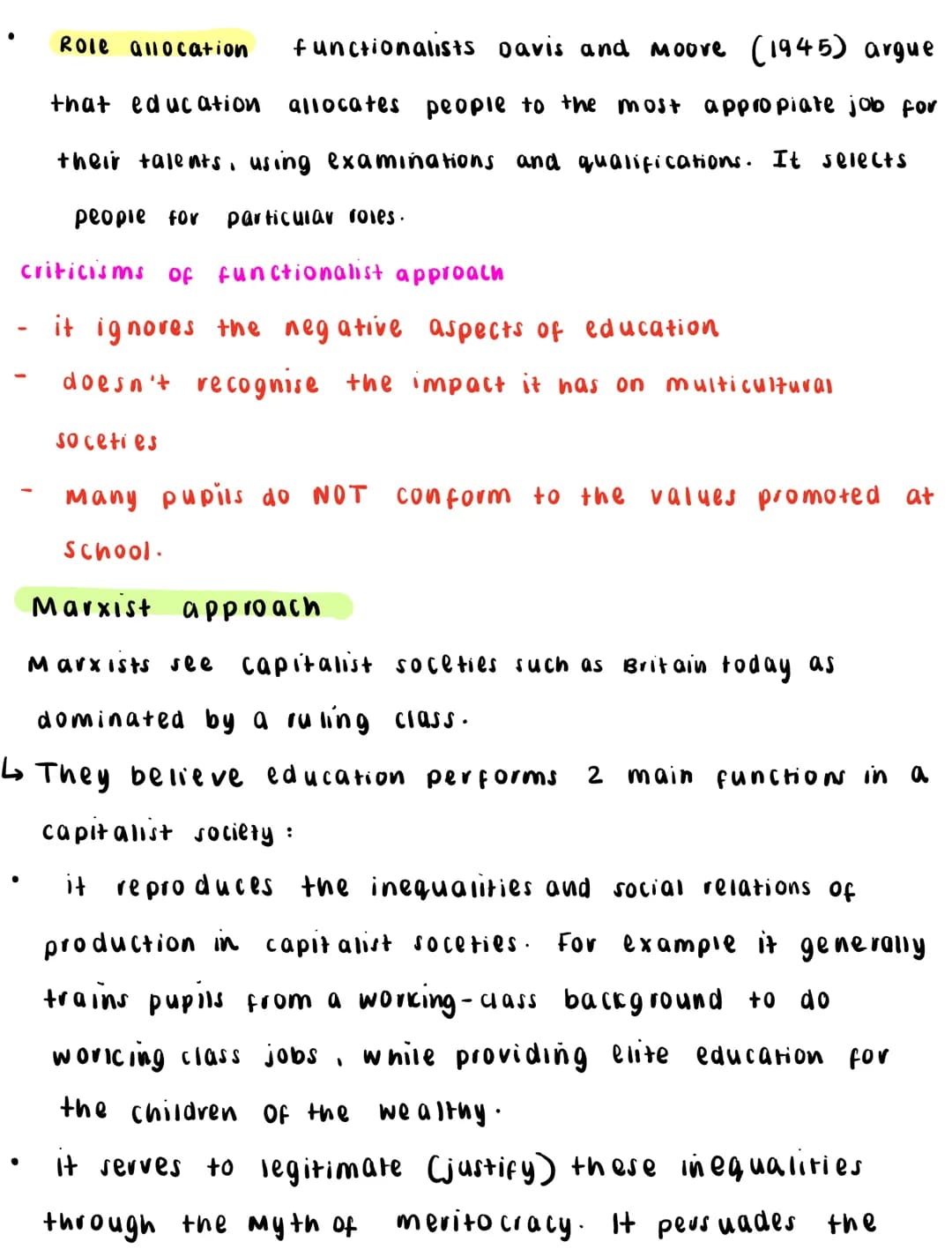 Sociology-education - the role of society
learning objectives:
A01 understand marxist, functionalists, social democratic and neoliberal
pers