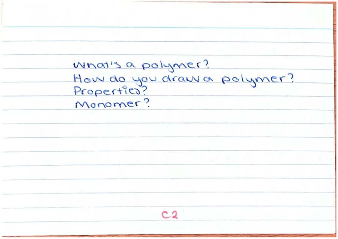 C2: All About Polymers, Covalent, and Metallic Bonds for GCSE
