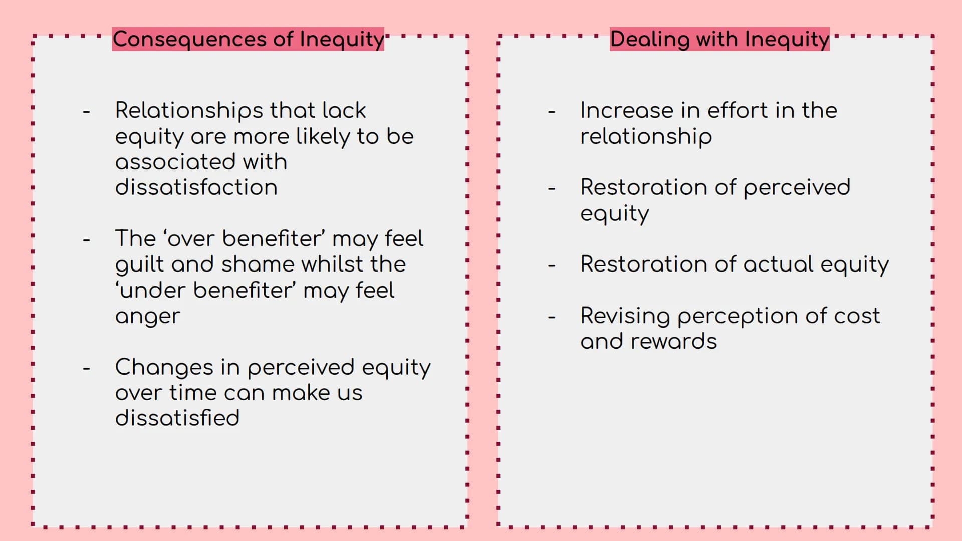RELATIONSHIPS
~ A level Psychology Lentvalgele tem
CentaJeene is
celthans
Covetoele
Toelements
valve
Equity Theory
Centato dalkeak
Dental Ge