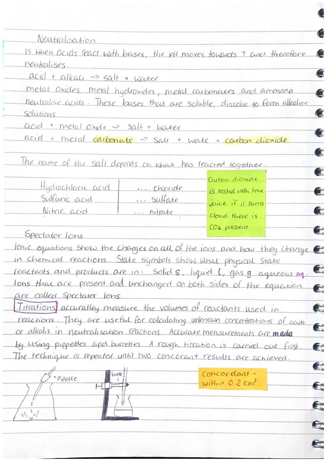 Acids and Bases
Acidic Solutions
The pH scale is a measure of the concentration of Hydrogen ions in a solution.
and a pH scale is used to sh