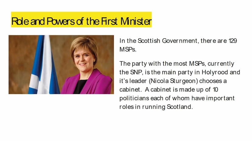 Revision
Democracy in
Scotland Power and decision making Features of a Democratic Political Society
The United Kingdom is a constitutional d
