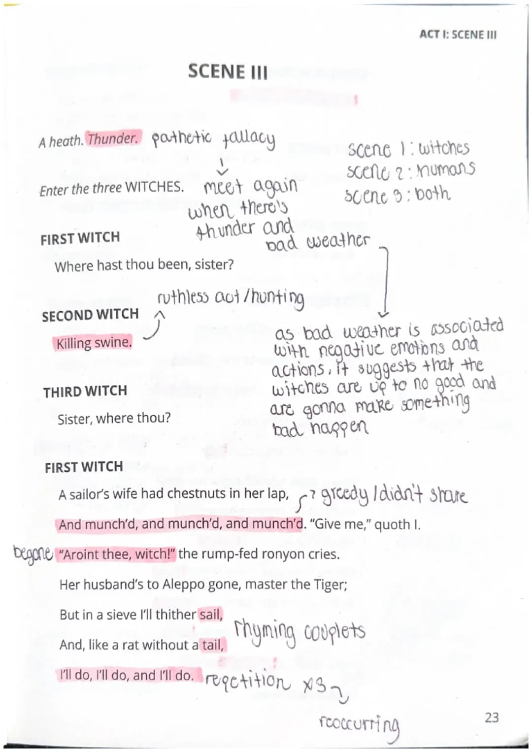 Macbeth Act 1 Scene 3 Annotations