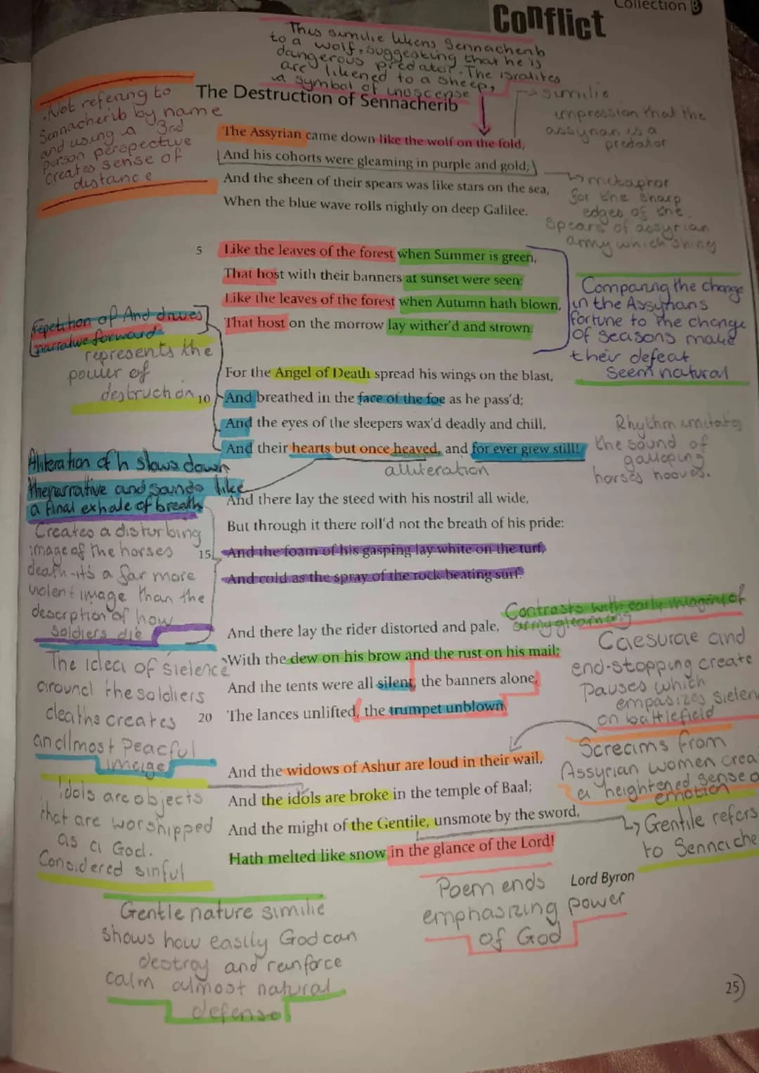 
<p>The poem "The Destruction of Sennacherib" by Lord Byron presents a powerful and vivid portrayal of the Assyrian army's defeat and the de
