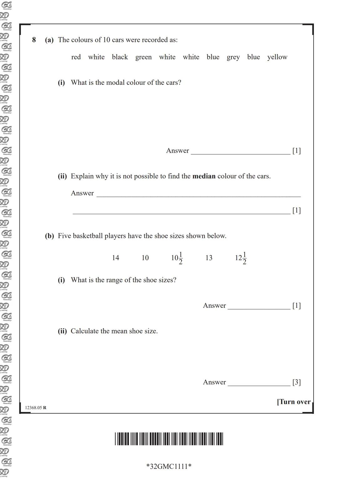 cea
Rewarding Learning
General Certificate of Secondary Education
Mathematics
Unit M1
(With calculator)
Foundation Tier
[GMC11]
Assessment
T