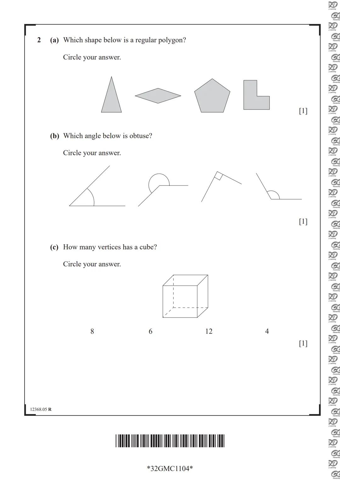 cea
Rewarding Learning
General Certificate of Secondary Education
Mathematics
Unit M1
(With calculator)
Foundation Tier
[GMC11]
Assessment
T