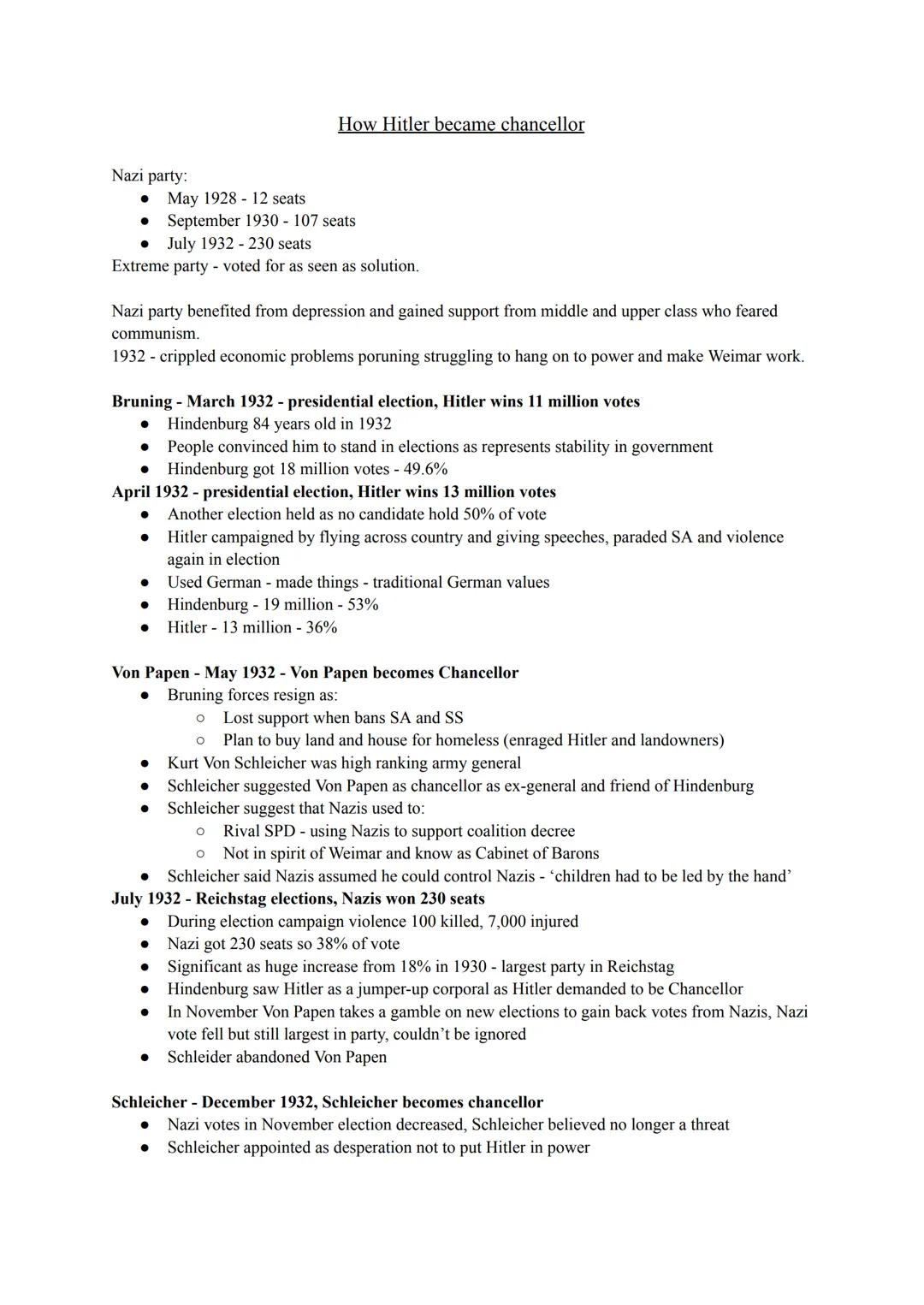 How Hitler became chancellor - Weimar and Nazi Germany