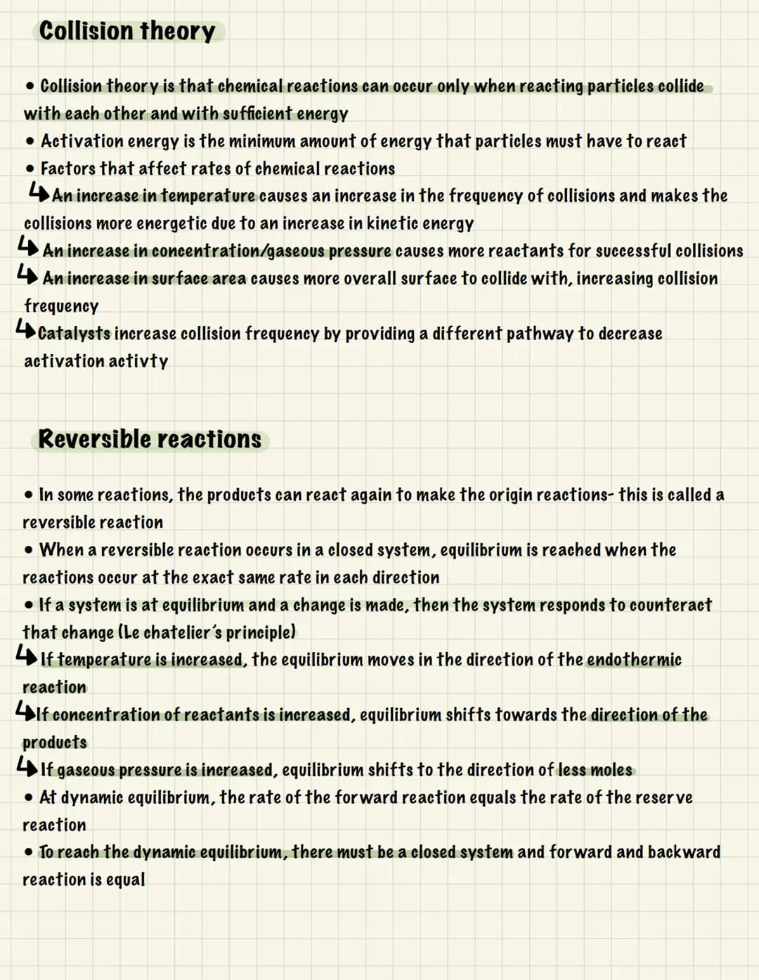 CHEMISTRY
UNIT 3: RATES, EQUILIBRIUM & ORGANIC CHEM
Rates & equilibrium (C8):
Rate of reaction
•The rate of reactions tells you how fast rea