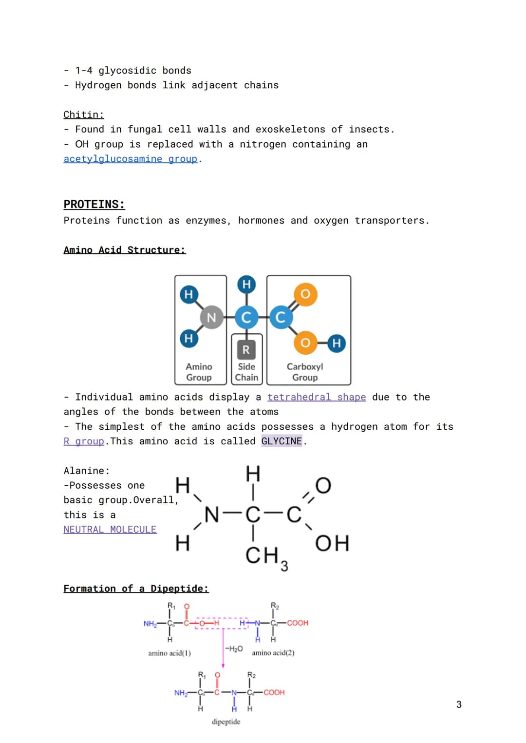 WJEC-A Level Biology-Unit 1.11 Basic Biochemistry and
Cell Organisation
Organic Molecules:
The importance of carbon:
● Can form 4 bonds
Form