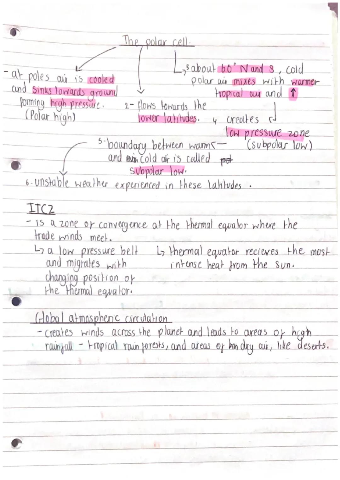 -Topic 1: geography - Global At mosphenc circulation.
Webcal
* air seperates -
mores both north and
south towards poles.
- when reaches 30° 