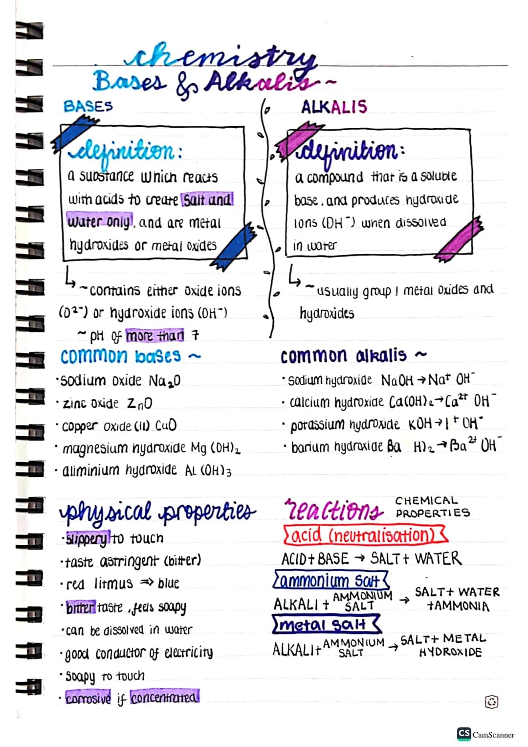 
<h2 id="definitionofbases">Definition of Bases</h2>
<p>A base is a substance that reacts with acids to create salt and water only. Bases ar