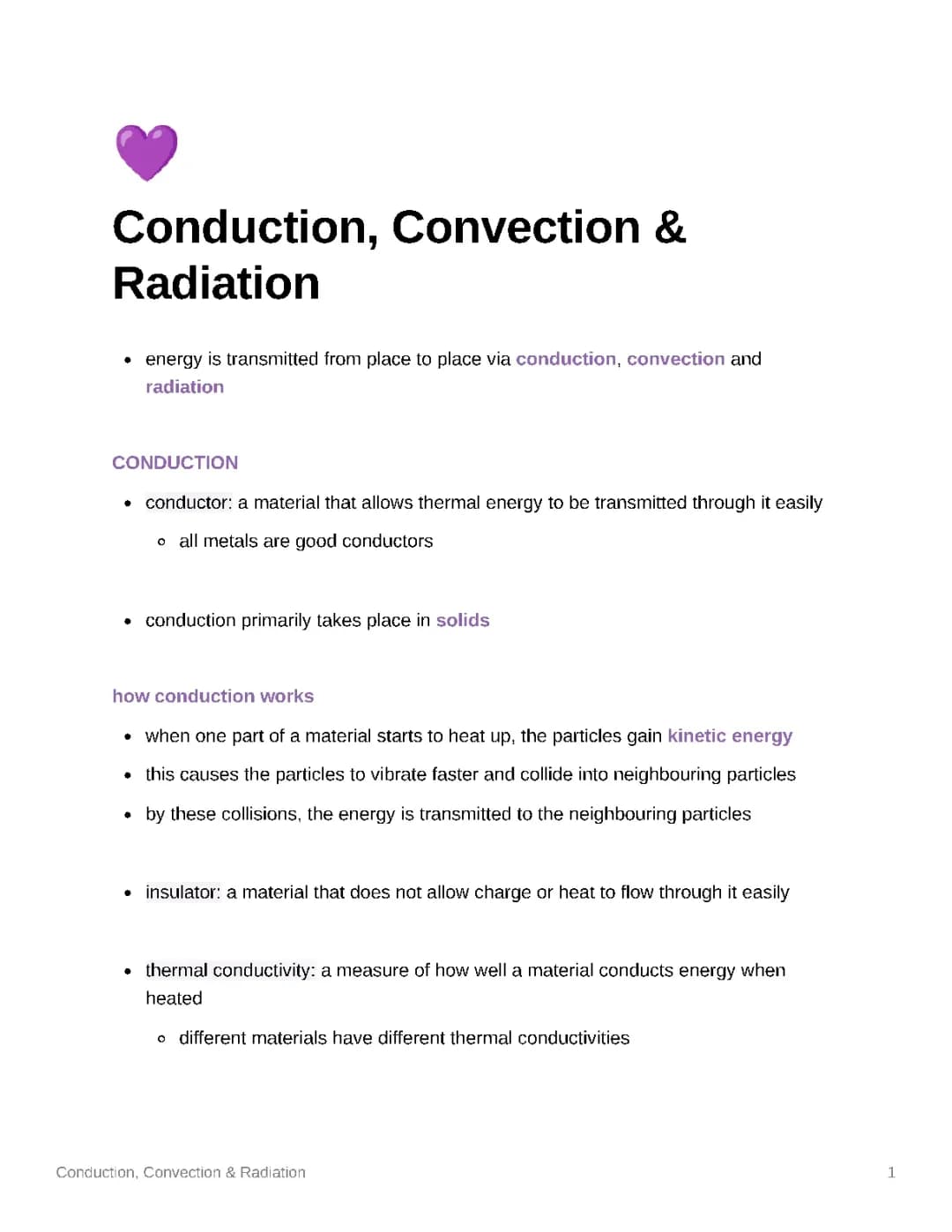 Conduction, Convection & Radiation