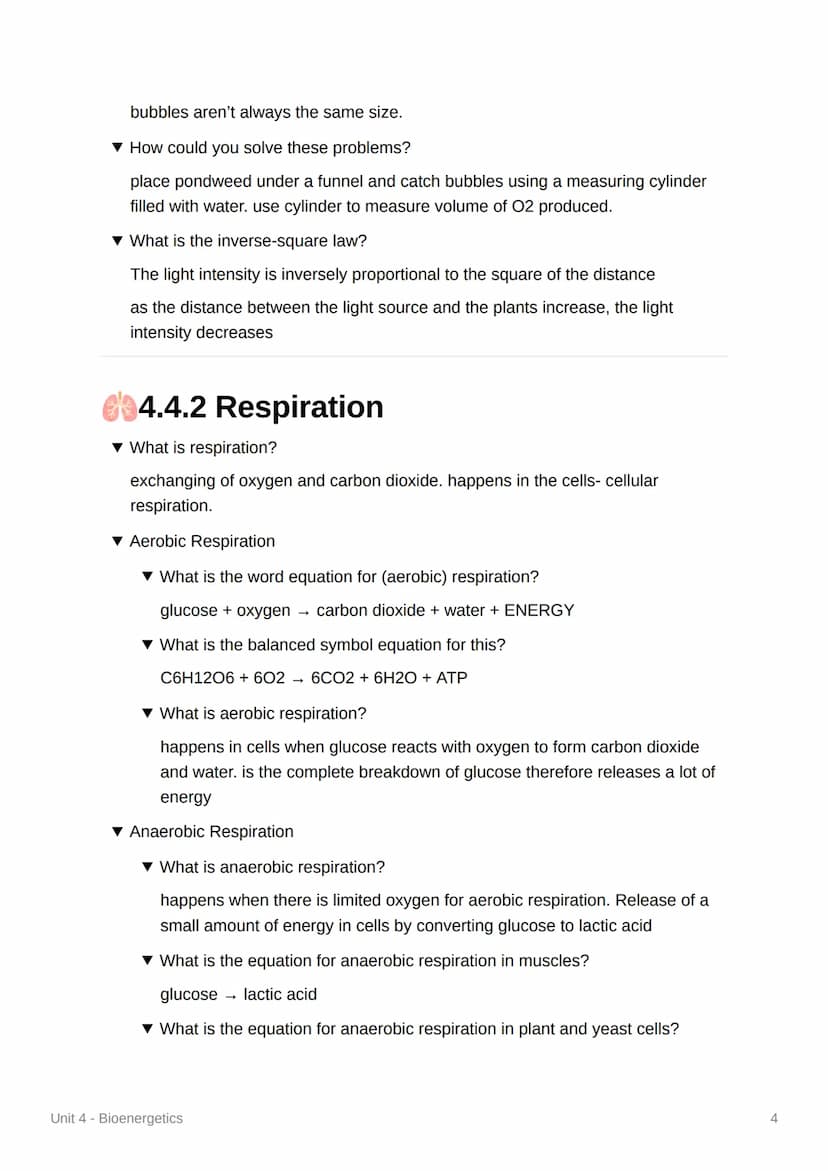 Unit 4 - Bioenergetics
4.4.1 Photosynthesis
▾ What happens during photosynthesis?
plants take in CO2 from air and water from soil to produce