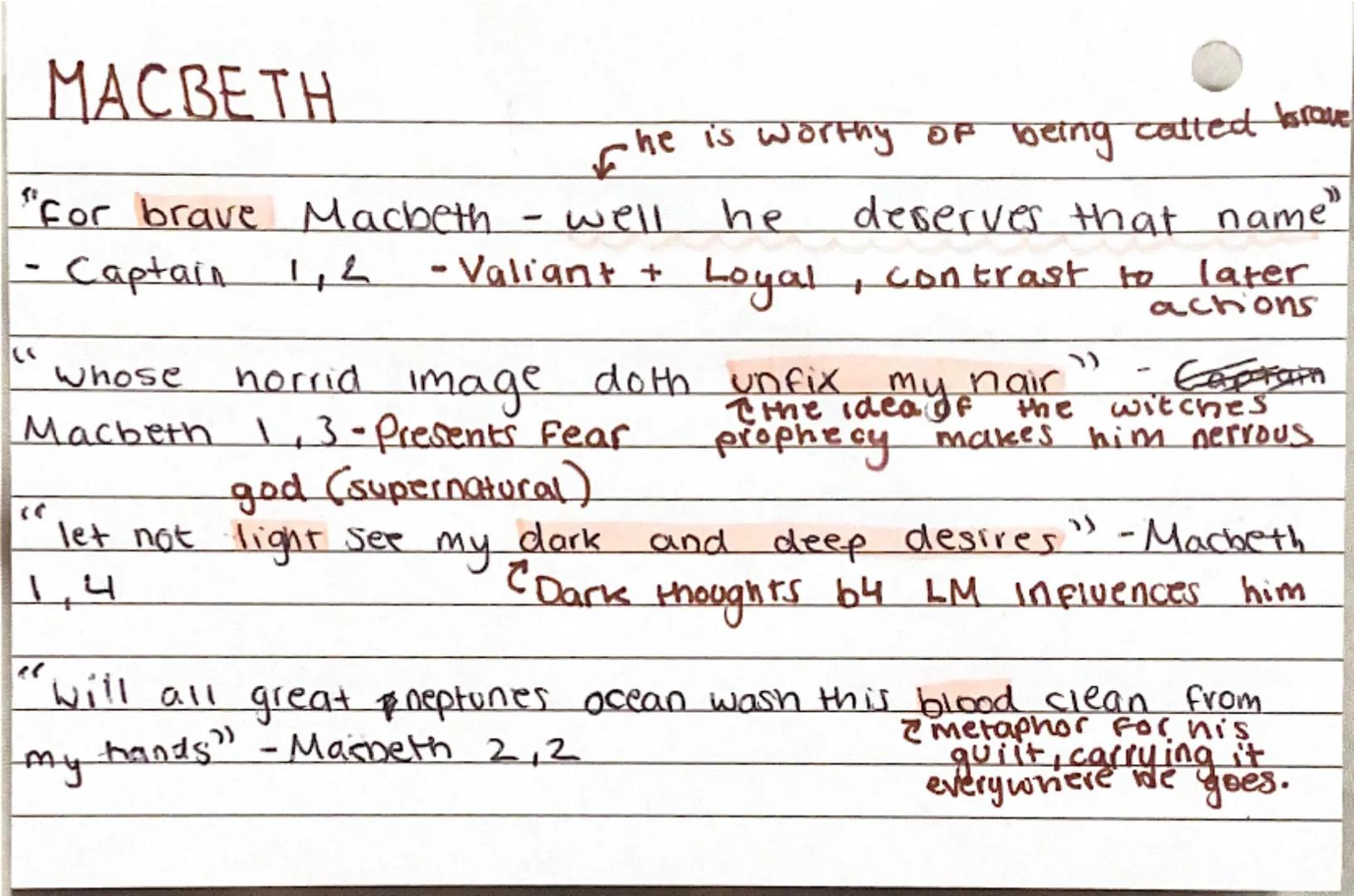 MACBETH

he is worthy of being called Israve
"for brave Macbeth - well he deserves that name"
- Captain 1,2 - Valiant + Loyal, contrast to l