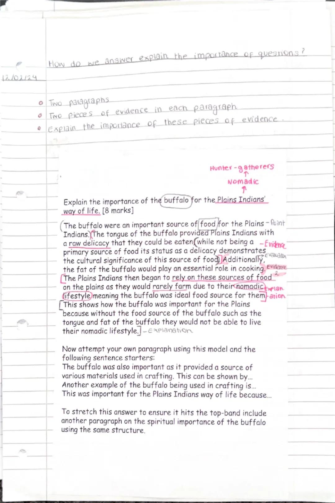 theam
1) Explain two consequences of
Write a narrative account
2x4marker
analysing & marker
3) 2x Explain the importance of the for the... 2