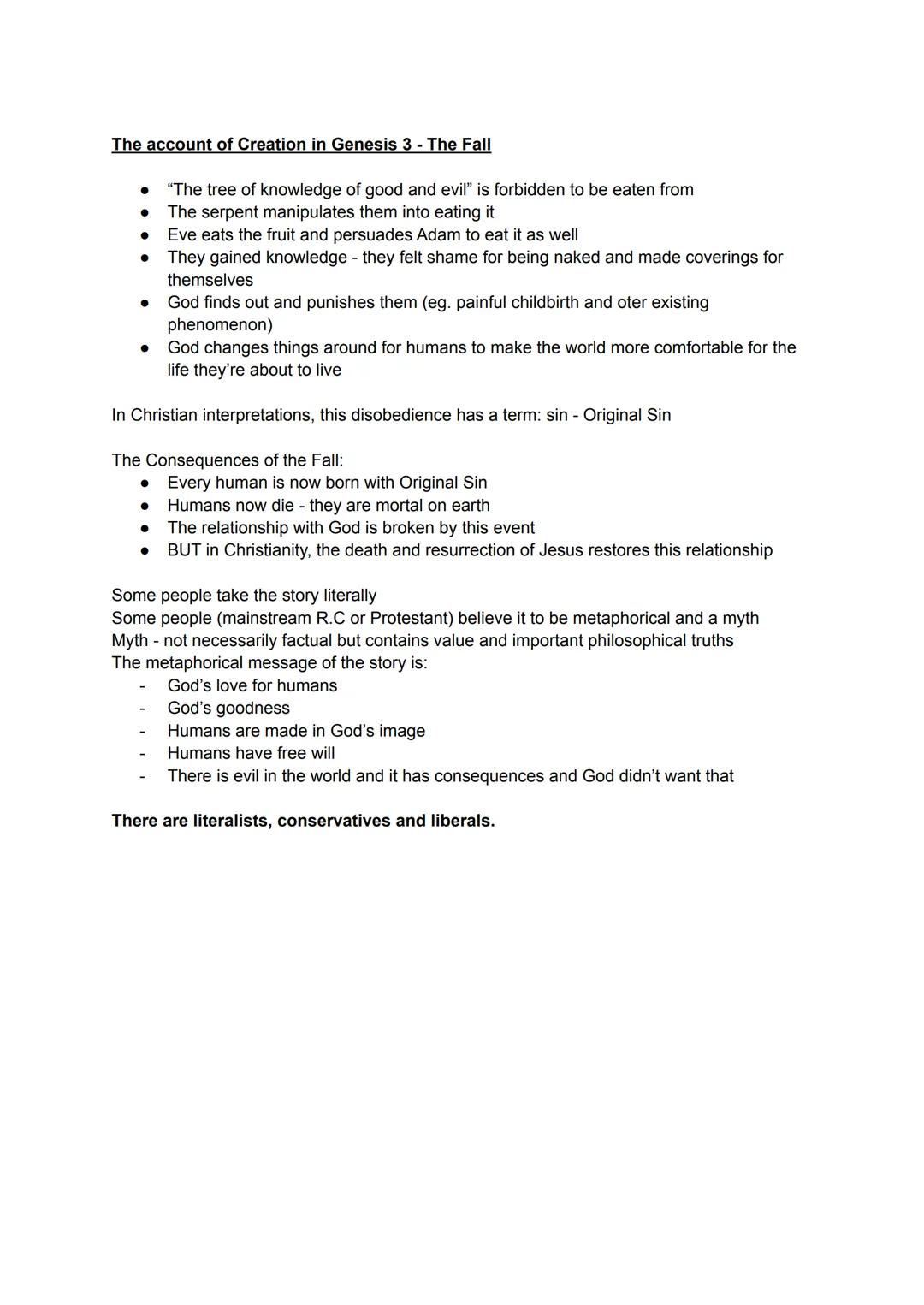 1) What do Christians mean when they talk about "The Fall"? (3)
When talking about 'The Fall', Christians are referring to Genesis 3 where A